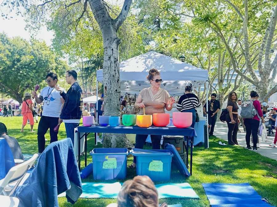 Community sound bath in the park